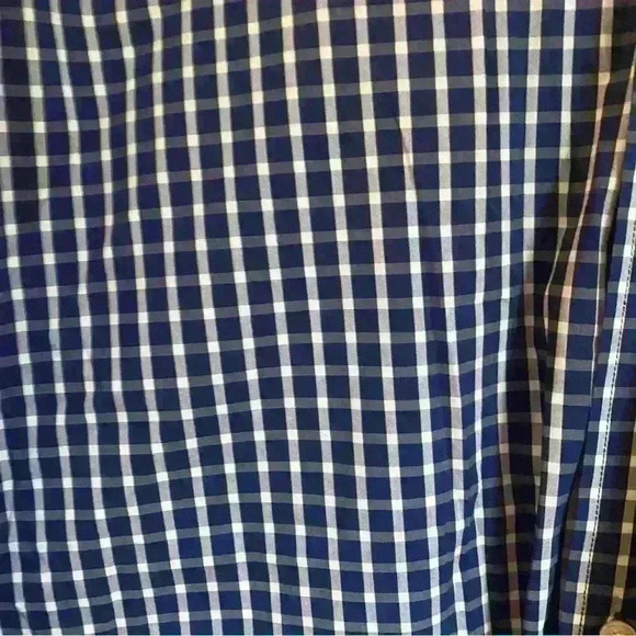 J McLaughlin Mens Shirt Sz Large Blue Gingham Plaid Linen Button Up Long Sleeve - Picture 2 of 7